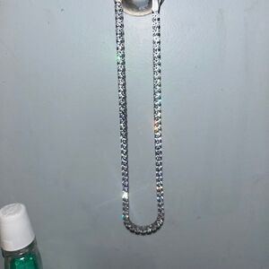 Men's Silver Rhinestone Chain Necklace